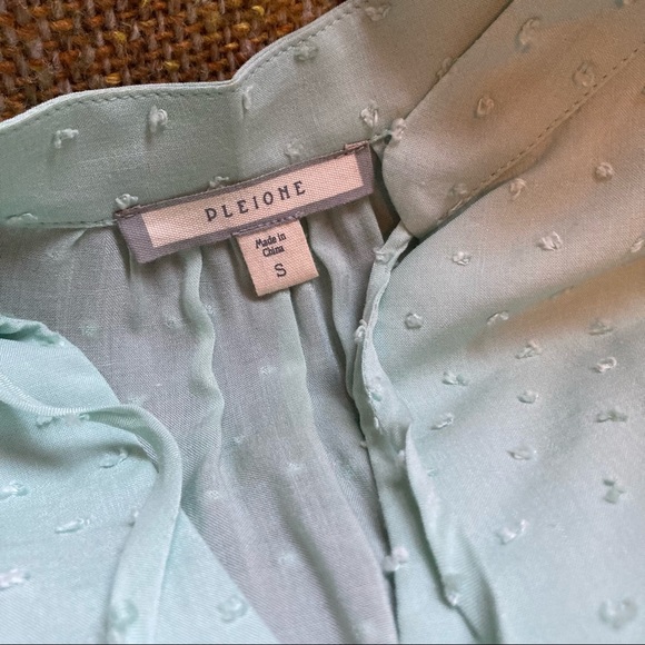 PLEIONE short sleeve blouse, mint green, size S - Picture 2 of 6